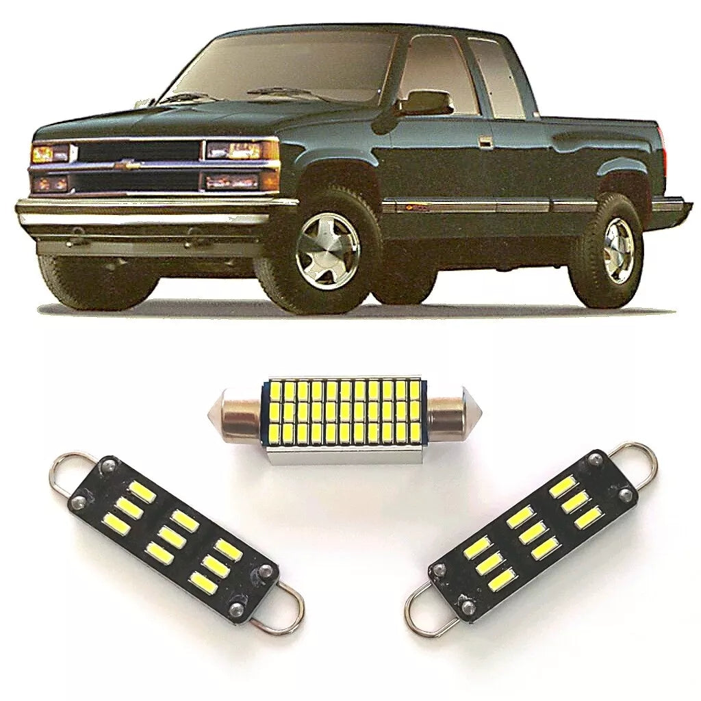 1988-1998 Chevy Silverado/GMC Sierra C1500 K1500 Super Bright 3014 Series 3 Piece LED Map & Dome Light Kit