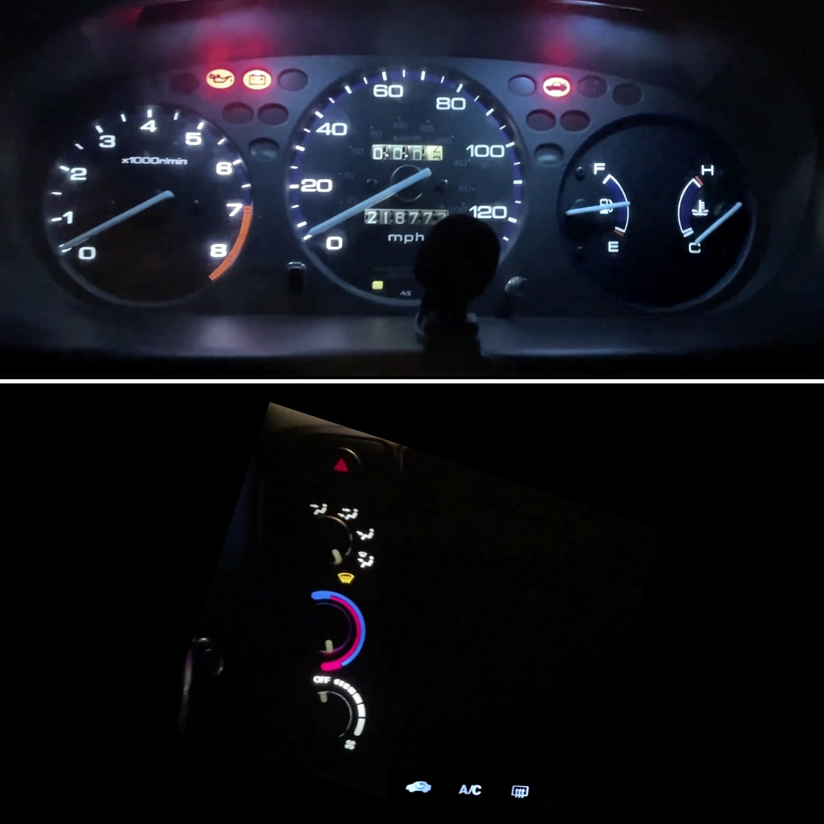 Gauge Cluster & AC Controls & Indicator LED package for 1999-2000 Honda Civic EK