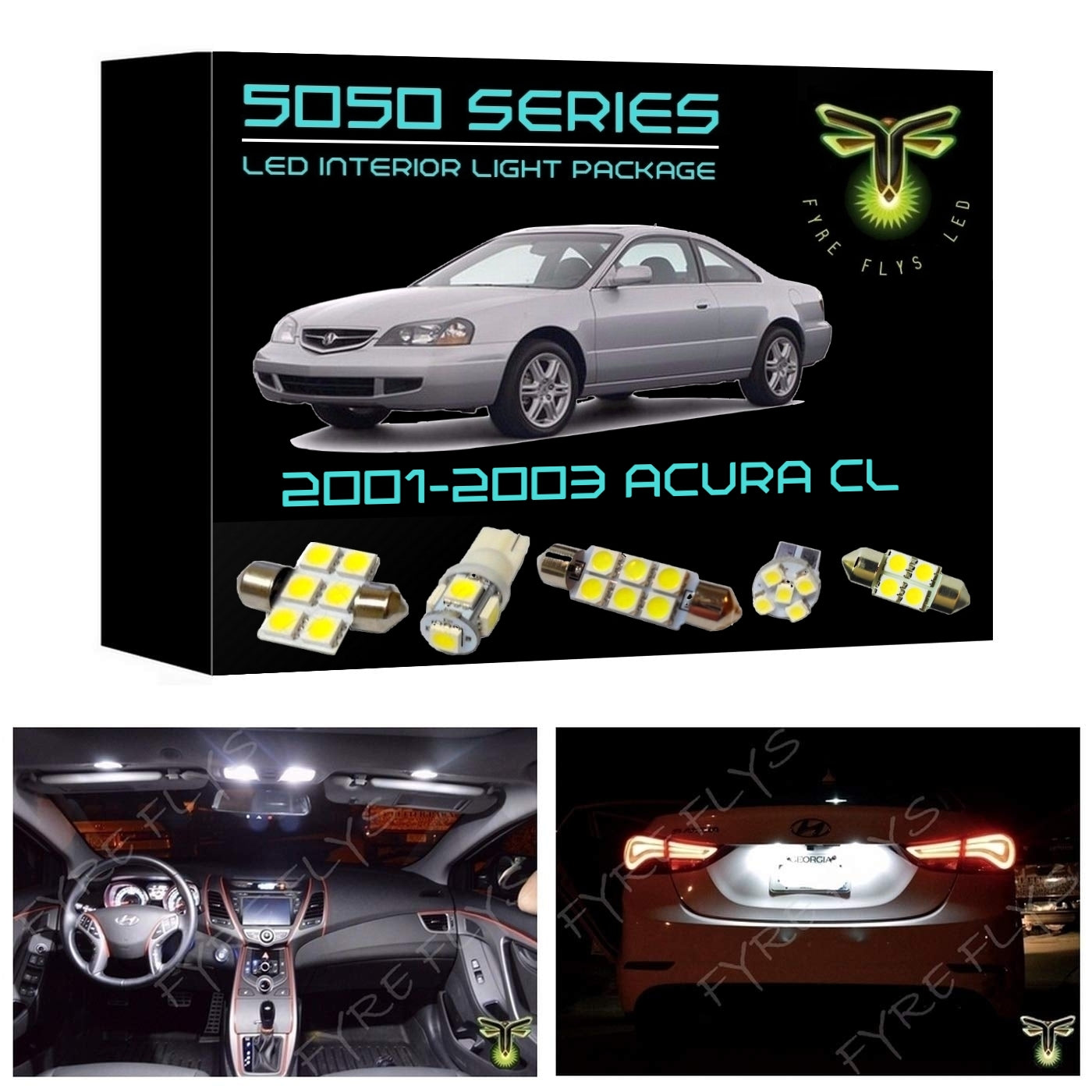2001-2003 Acura CL LED interior light kit 5050 Series