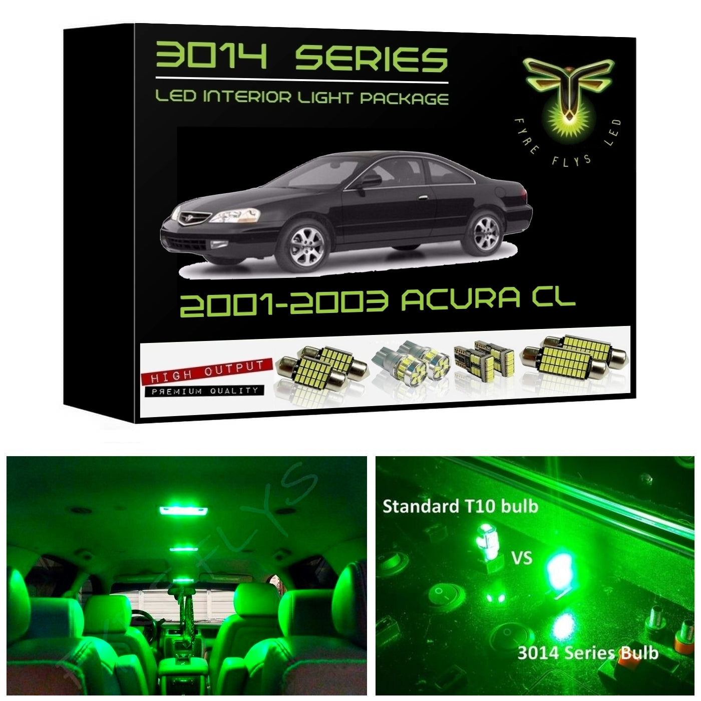 2001-2003 Acura CL Super Bright 3014 Series LED interior light kit