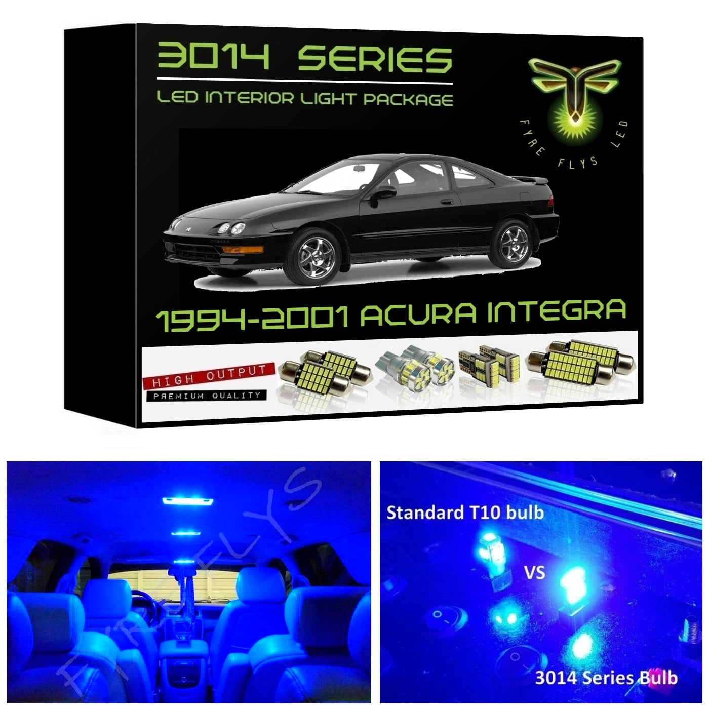 1994-2001 Acura Integra Super Bright 3014 Series LED interior light kit