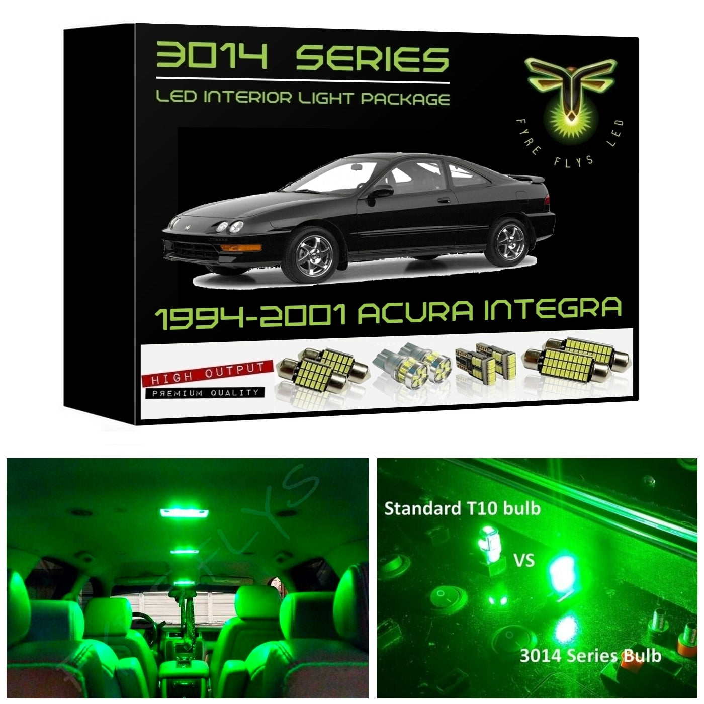 1994-2001 Acura Integra Super Bright 3014 Series LED interior light kit