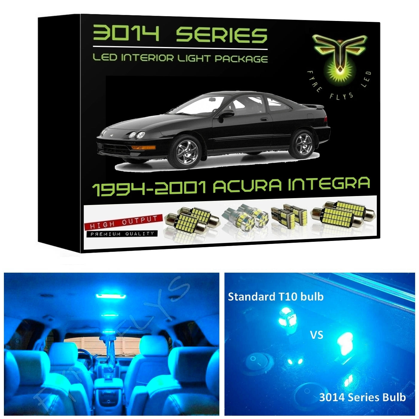 1994-2001 Acura Integra Super Bright 3014 Series LED interior light kit