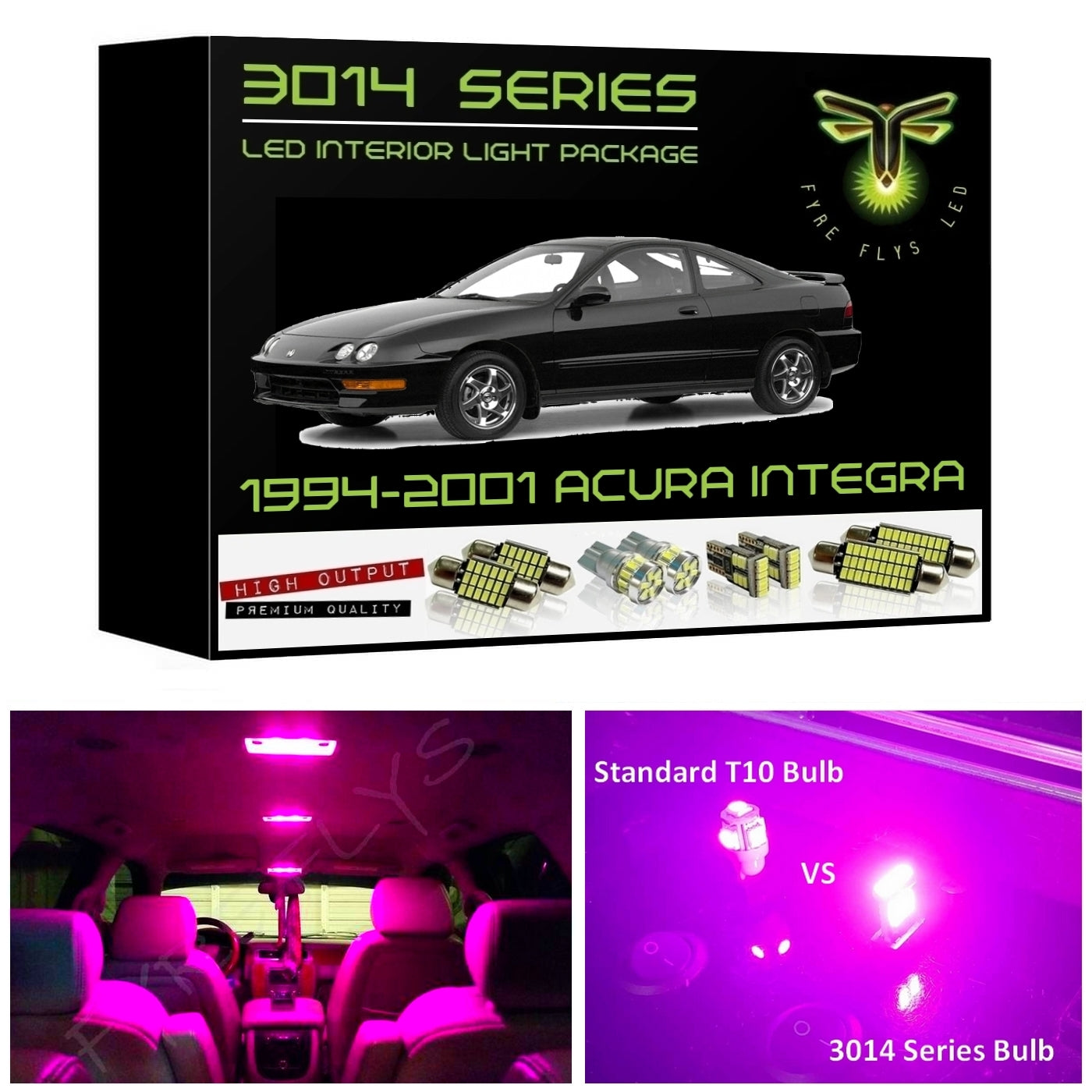 1994-2001 Acura Integra Super Bright 3014 Series LED interior light kit