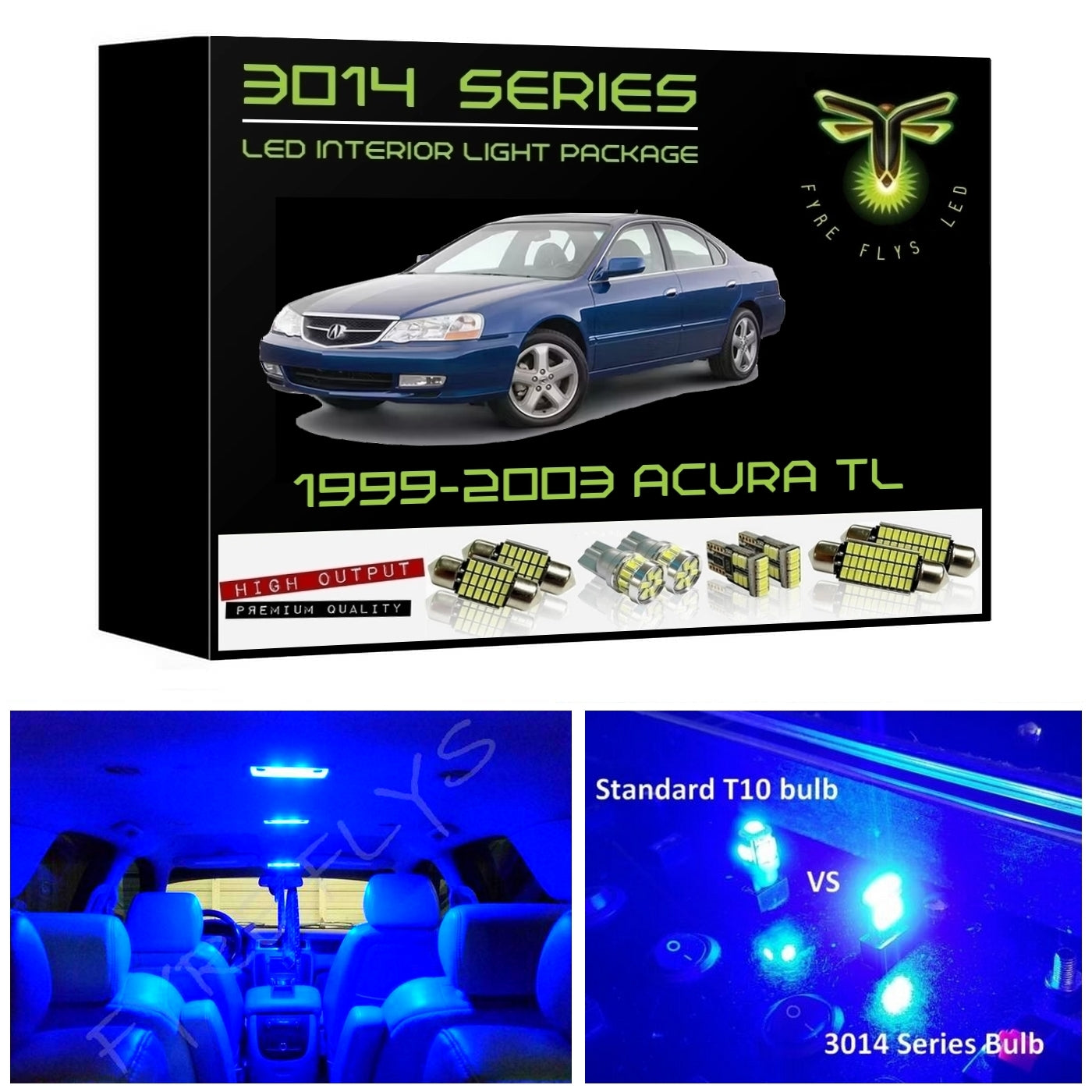 1999-2003 Acura TL Super Bright 3014 Series LED interior light kit