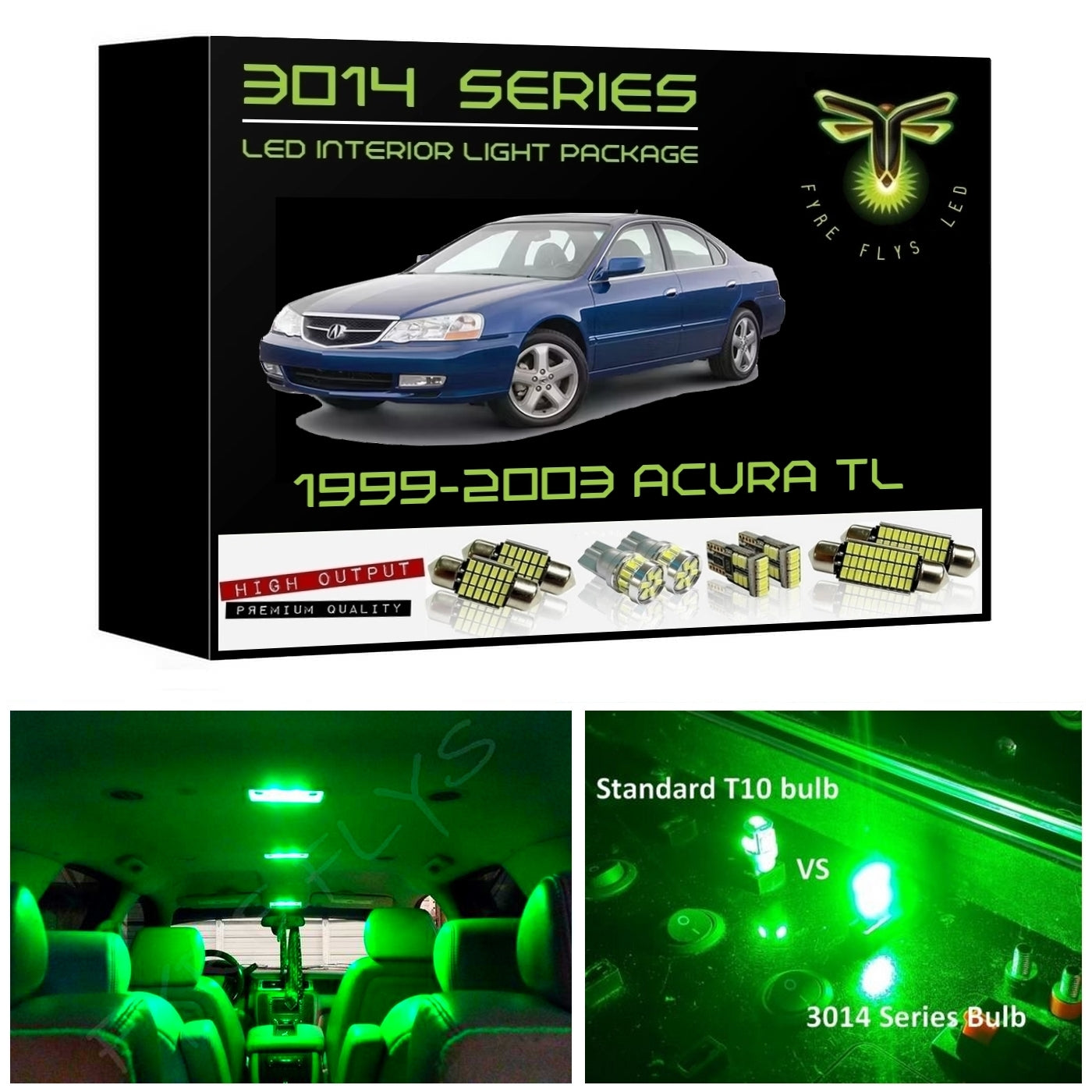 1999-2003 Acura TL Super Bright 3014 Series LED interior light kit