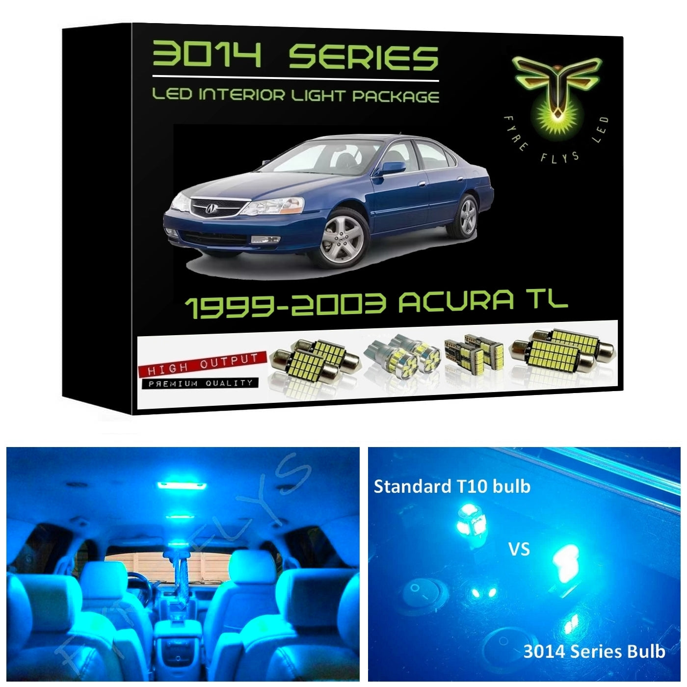 1999-2003 Acura TL Super Bright 3014 Series LED interior light kit