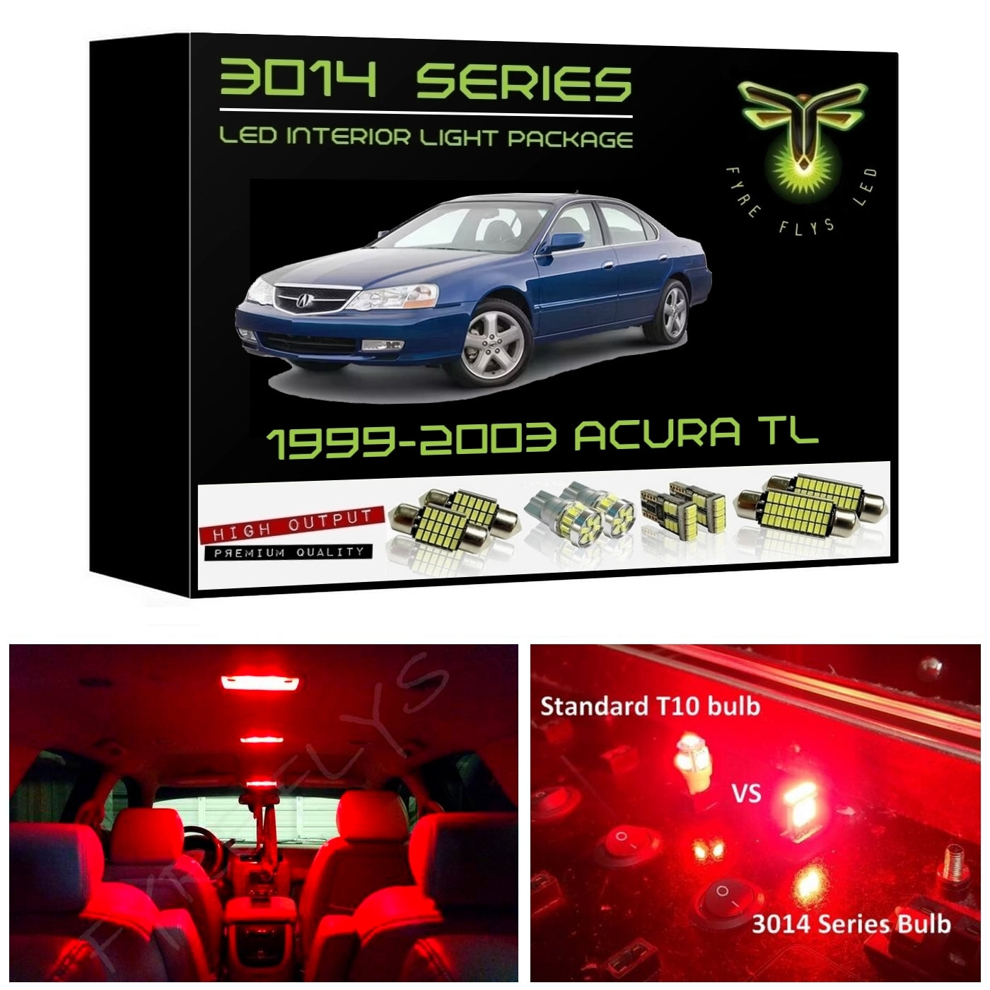 1999-2003 Acura TL Super Bright 3014 Series LED interior light kit