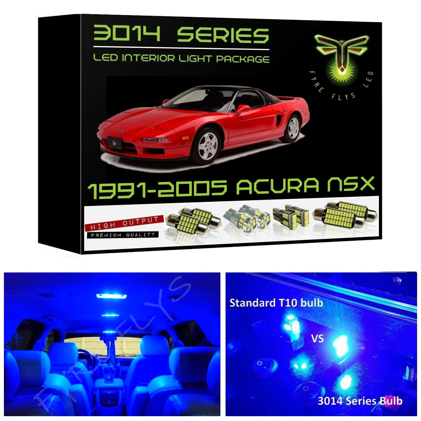 1991-2005 Acura NSX Super Bright 3014 Series LED interior light kit