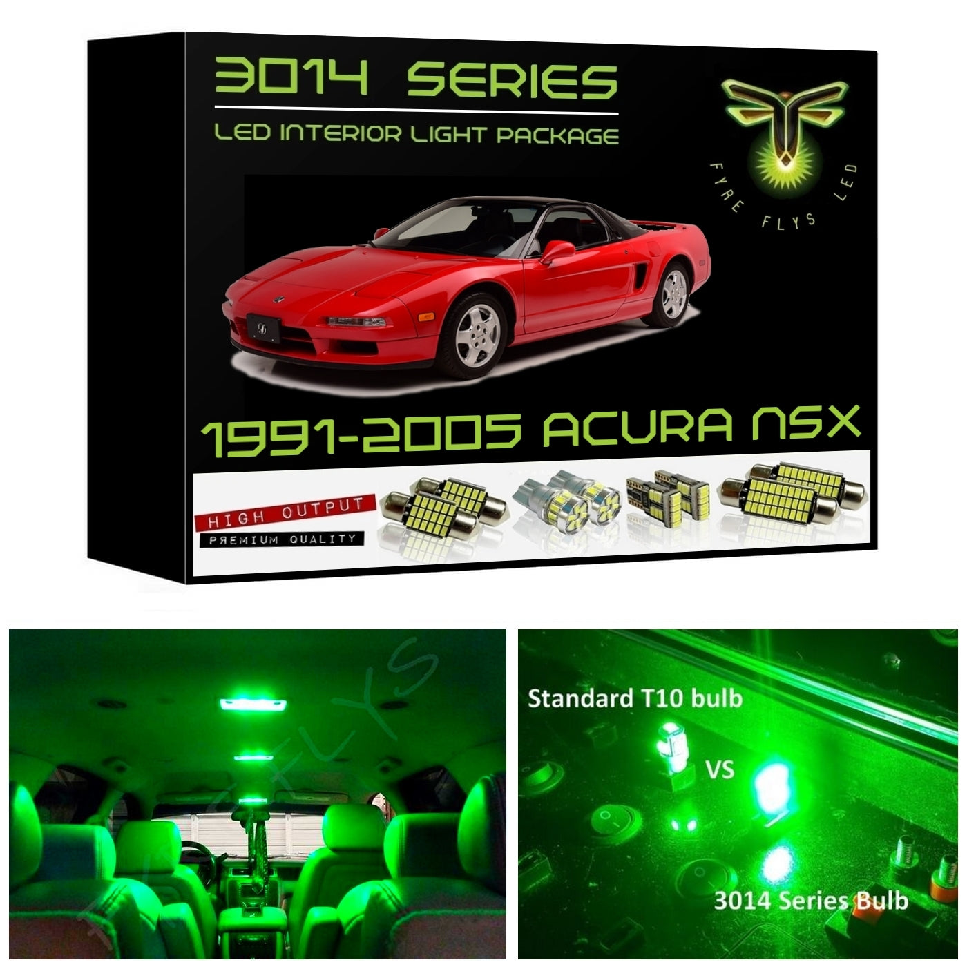 1991-2005 Acura NSX Super Bright 3014 Series LED interior light kit