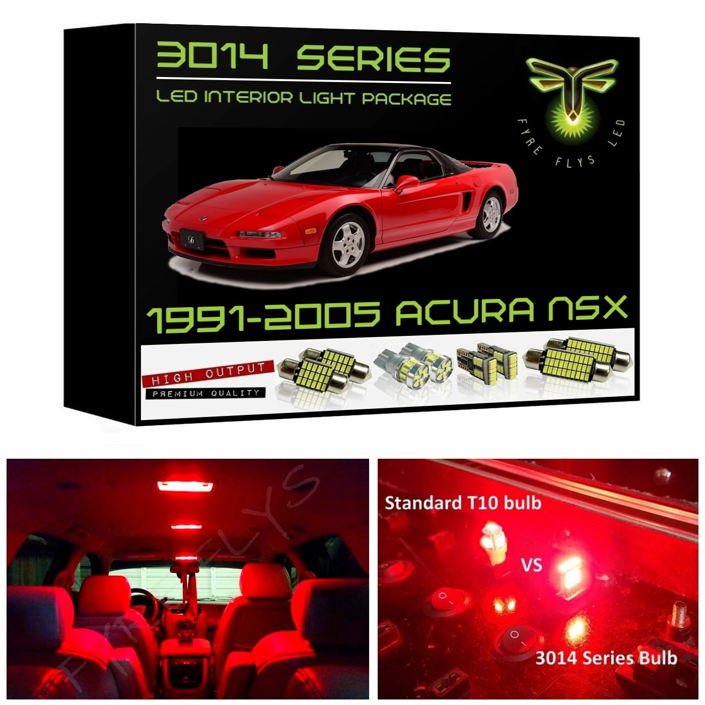 1991-2005 Acura NSX Super Bright 3014 Series LED interior light kit