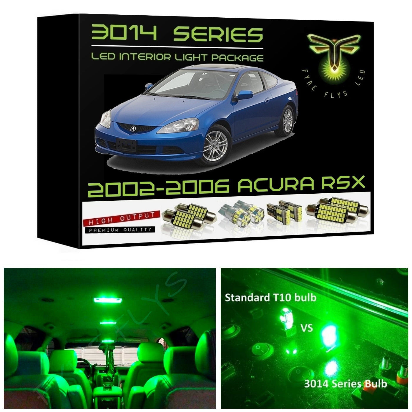 2002-2006 Acura RSX Super Bright 3014 Series LED interior light kit