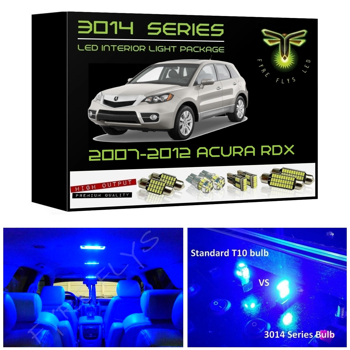 2007-2012 Acura RDX Super Bright 3014 Series LED interior light kit