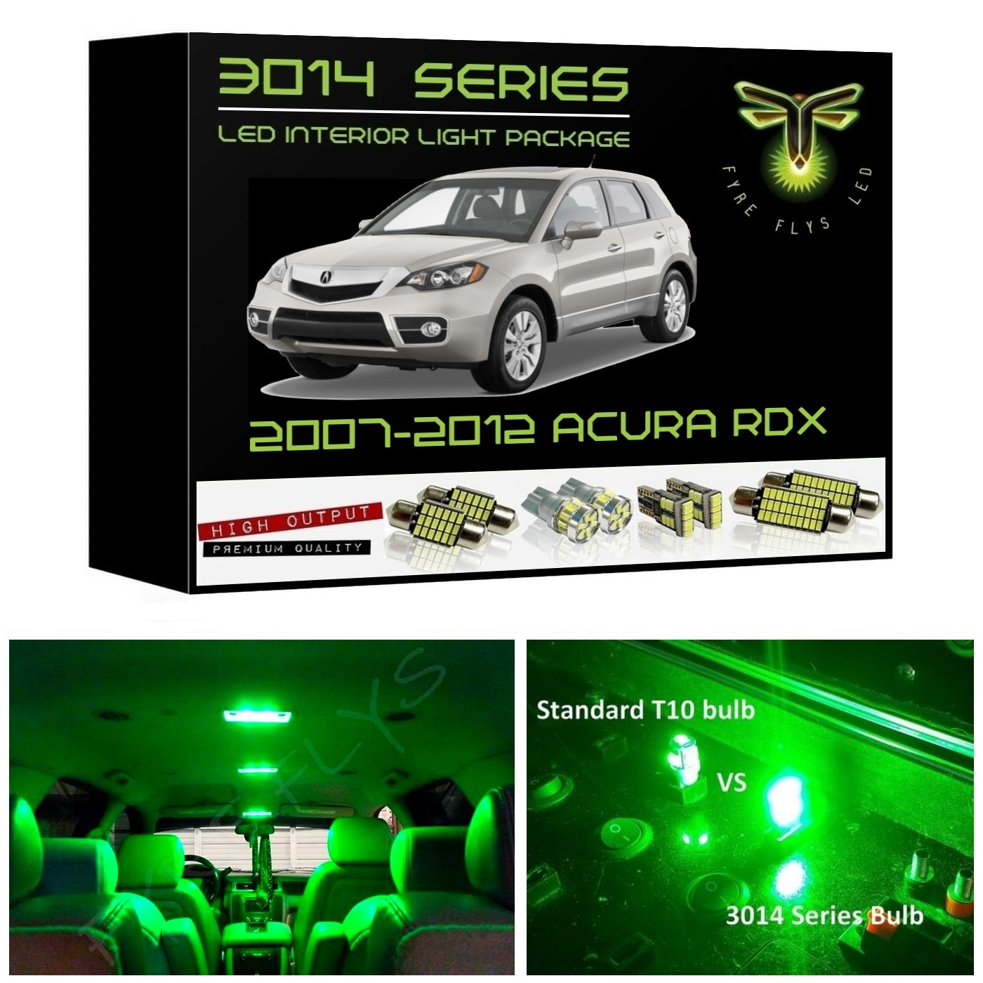 2007-2012 Acura RDX Super Bright 3014 Series LED interior light kit