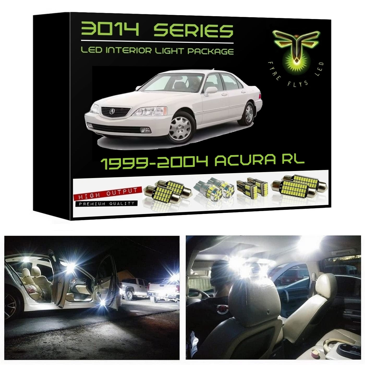 1999-2004 Acura RL Super Bright 3014 Series LED interior light kit