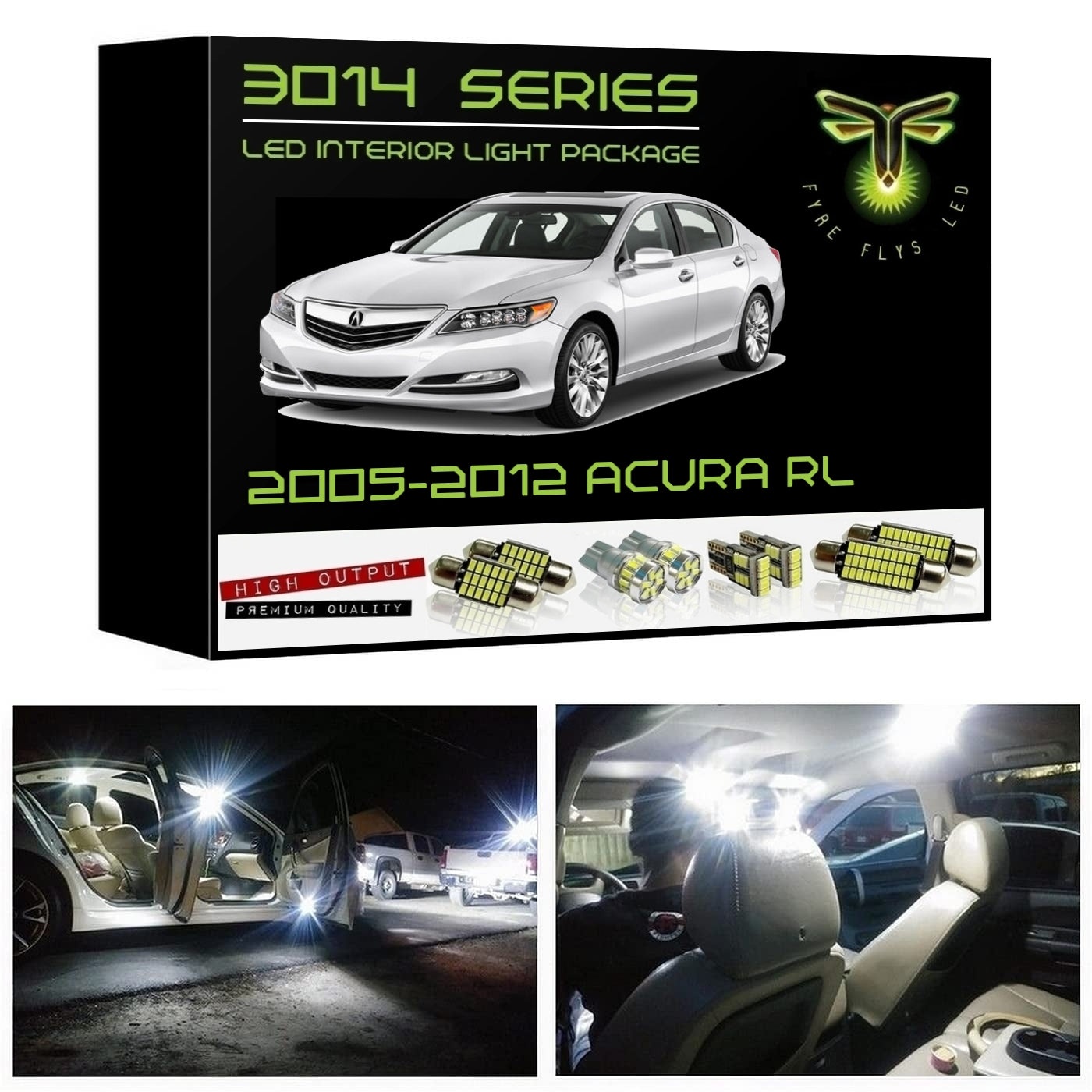 2005-2012 Acura RL Super Bright 3014 Series LED interior light kit