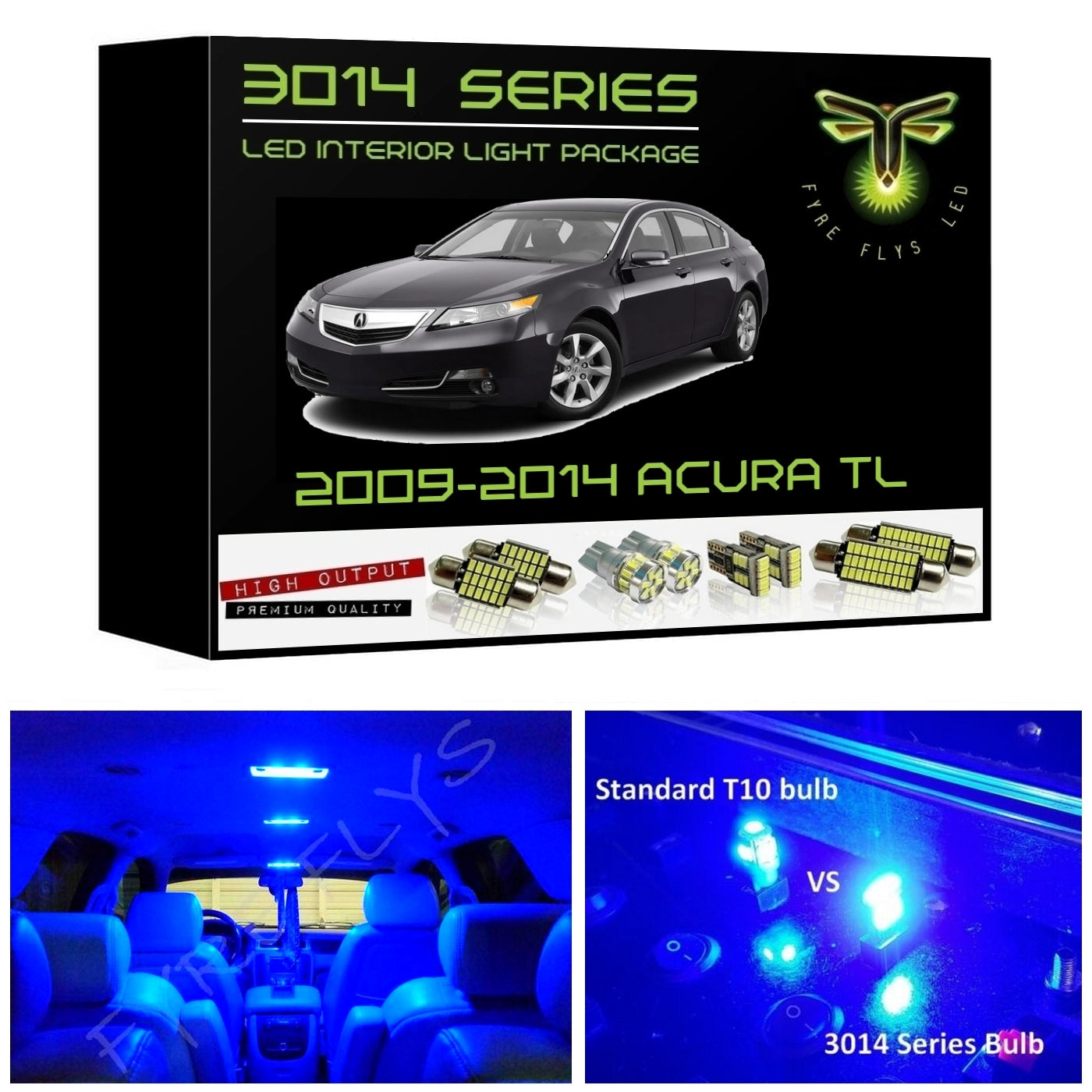 2009-2014 Acura TL Super Bright 3014 Series LED interior light kit