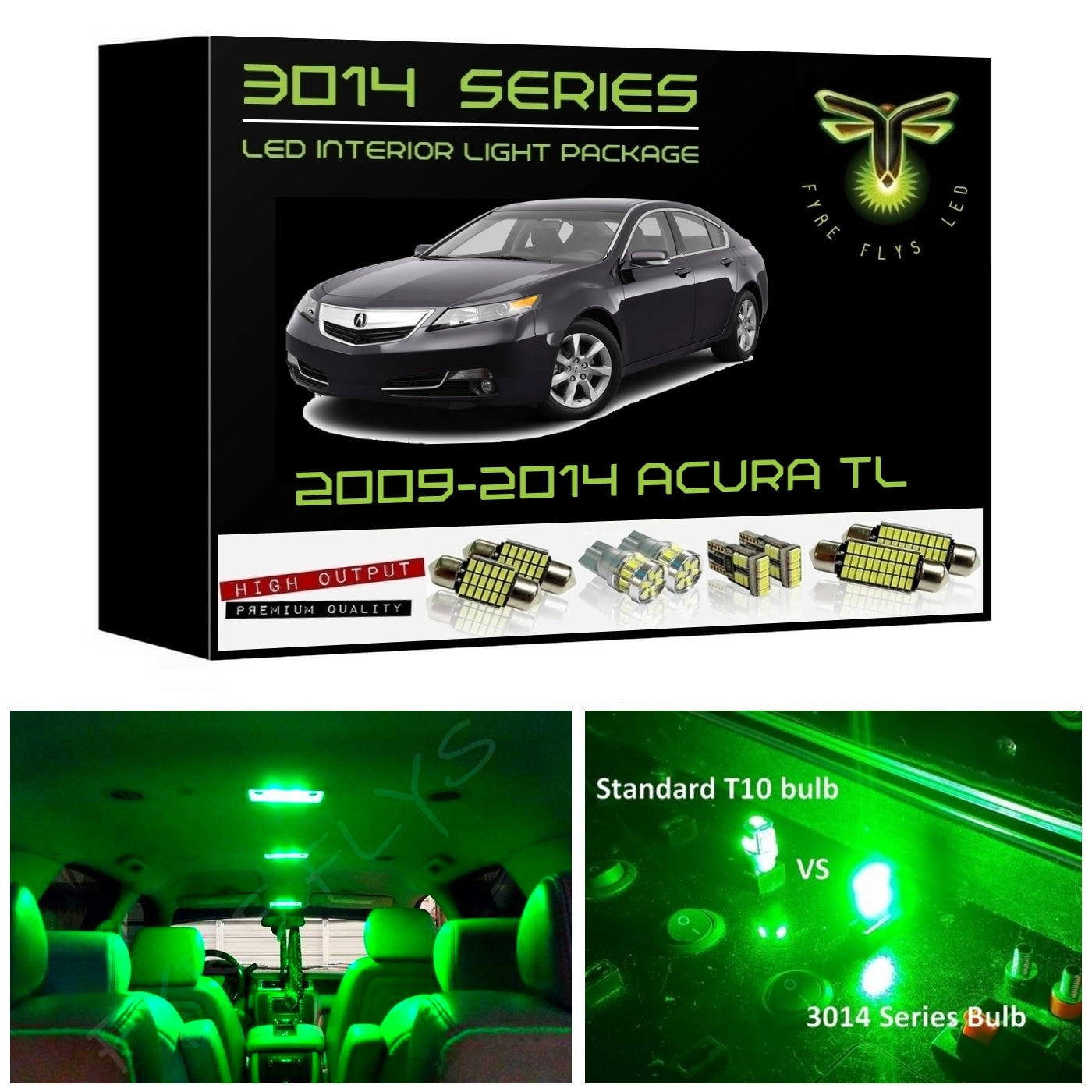 2009-2014 Acura TL Super Bright 3014 Series LED interior light kit