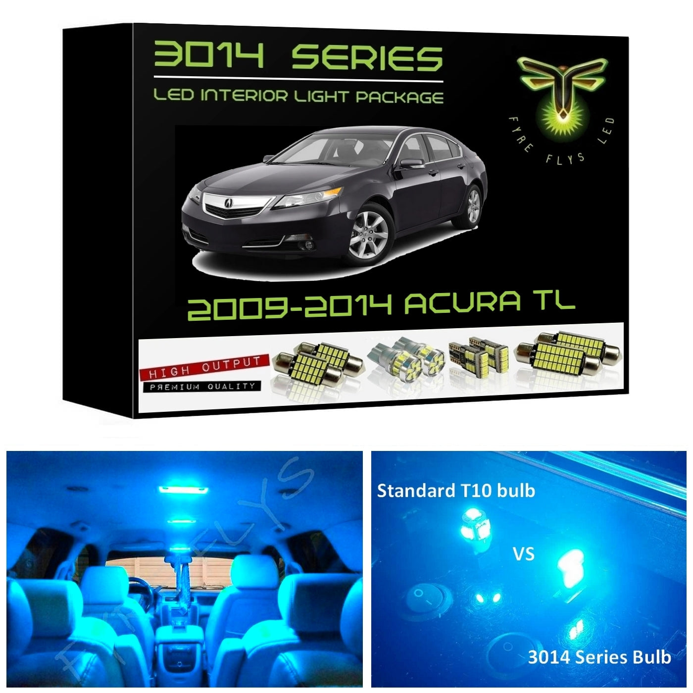 2009-2014 Acura TL Super Bright 3014 Series LED interior light kit
