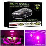 2009-2014 Acura TL Super Bright 3014 Series LED interior light kit