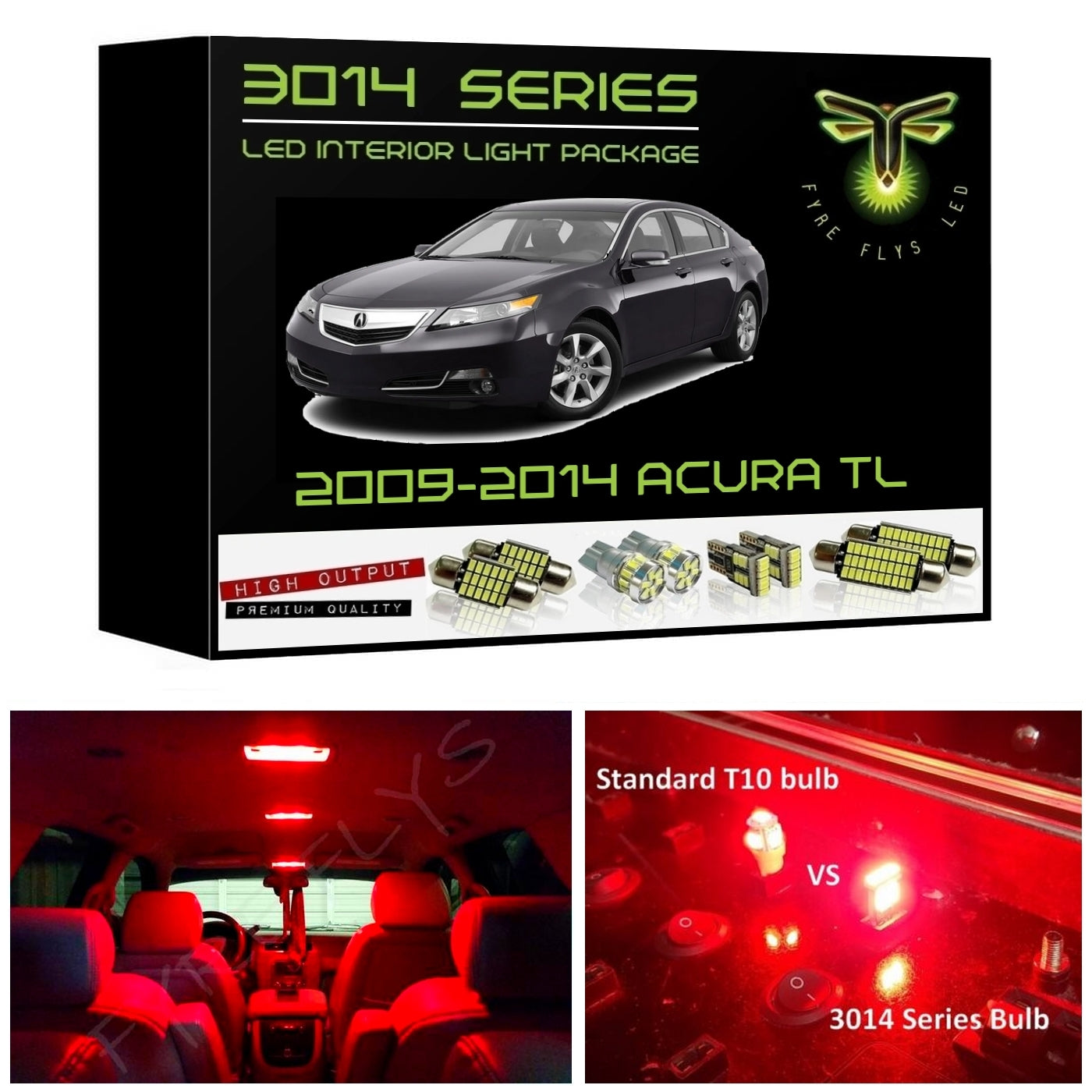 2009-2014 Acura TL Super Bright 3014 Series LED interior light kit