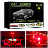 2009-2014 Acura TL Super Bright 3014 Series LED interior light kit