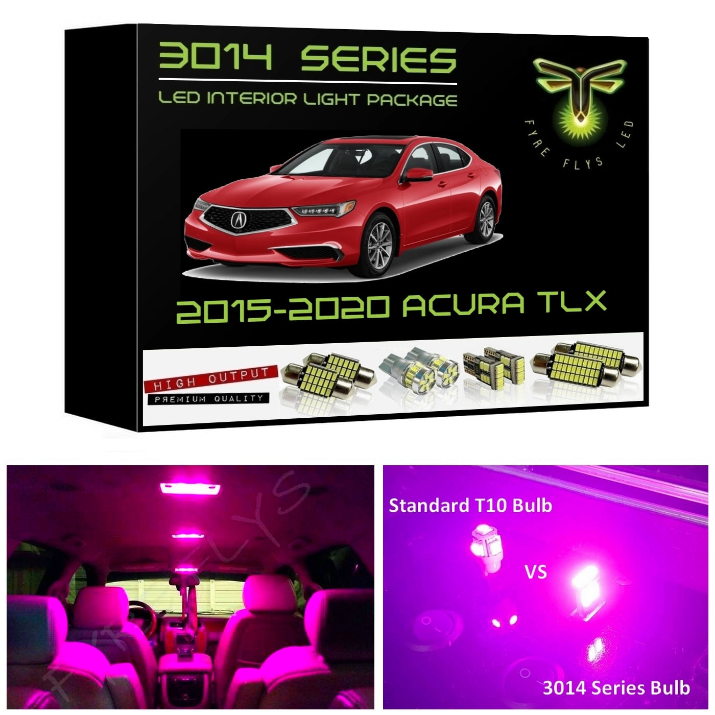 2015-2020 Acura TLX Super Bright 3014 Series LED interior light kit