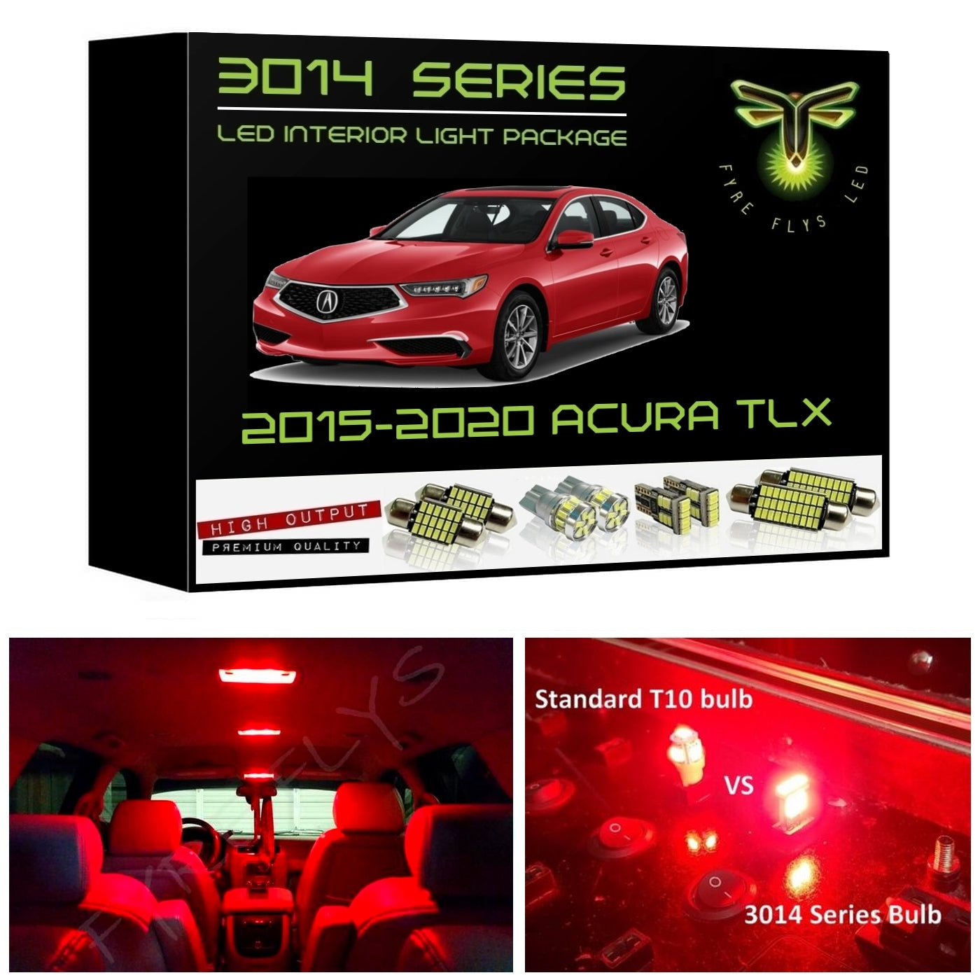 2015-2020 Acura TLX Super Bright 3014 Series LED interior light kit