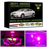2010-2016 Buick LaCrosse Super Bright 3014 Series LED interior light kit