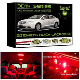 2010-2016 Buick LaCrosse Super Bright 3014 Series LED interior light kit