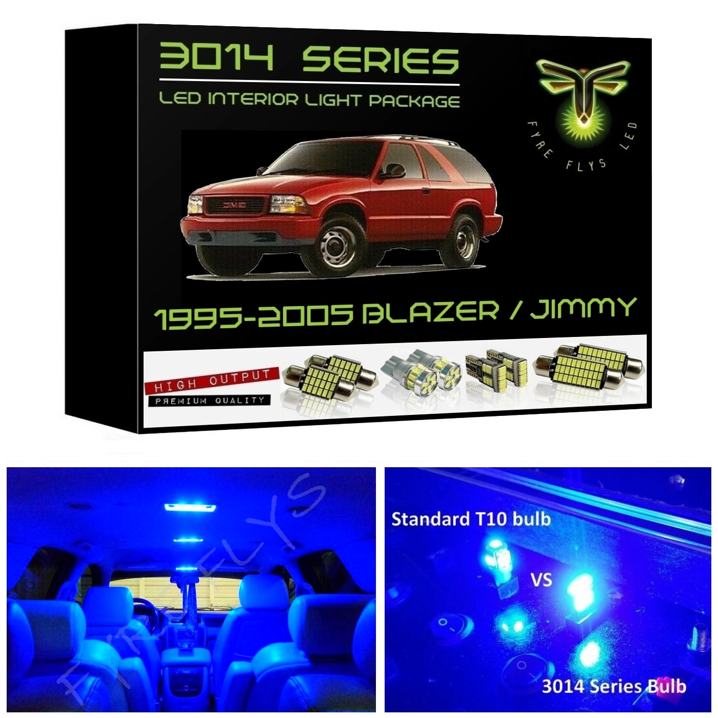 1995-2005 Chevy Blazer or GMC Jimmy Super Bright 3014 Series LED interior light kit