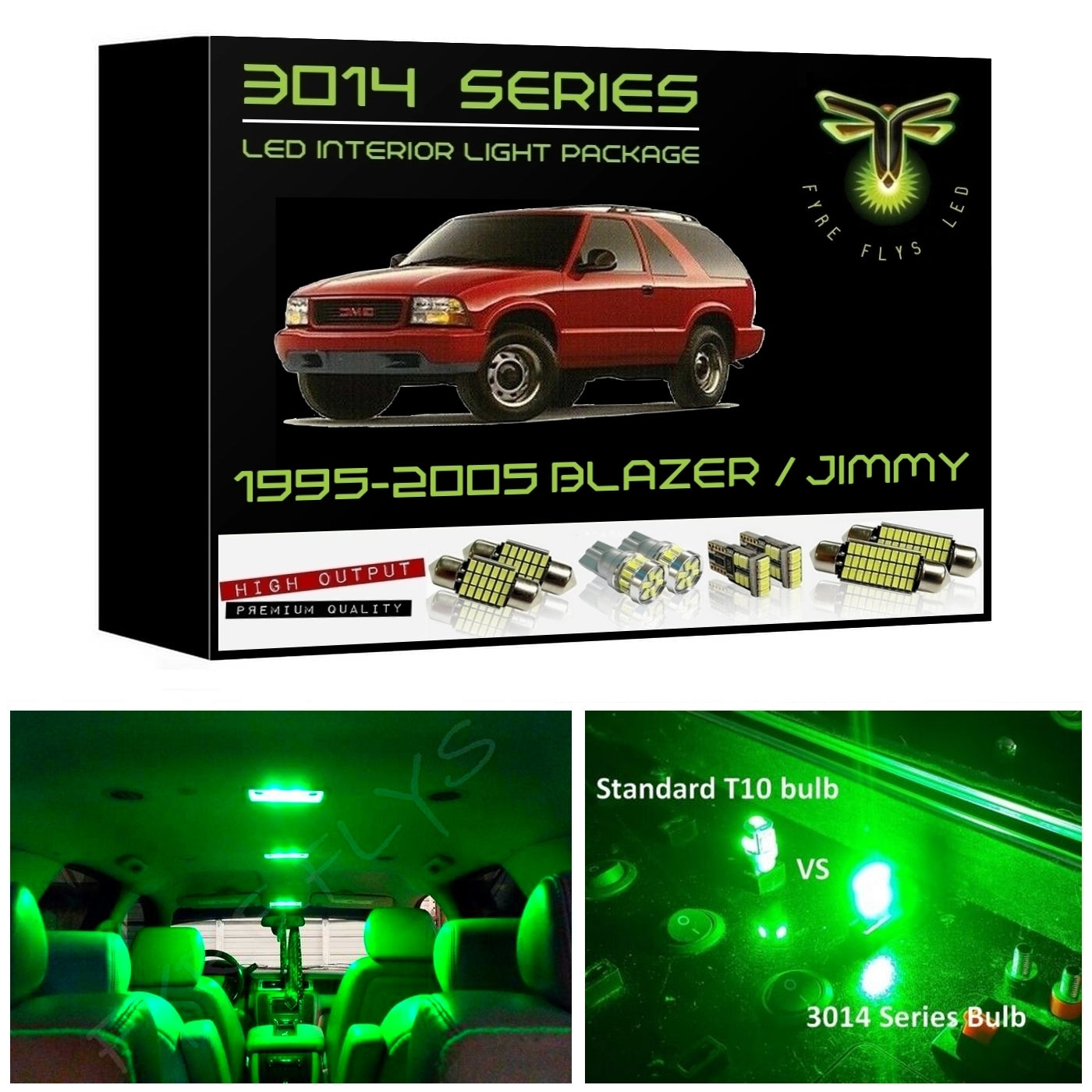 1995-2005 Chevy Blazer or GMC Jimmy Super Bright 3014 Series LED interior light kit