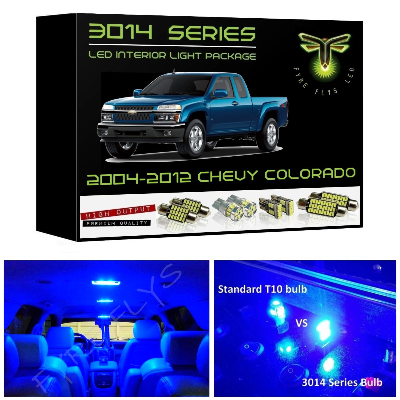 2004-2012 Chevy Colorado Super Bright 3014 Series LED interior light kit