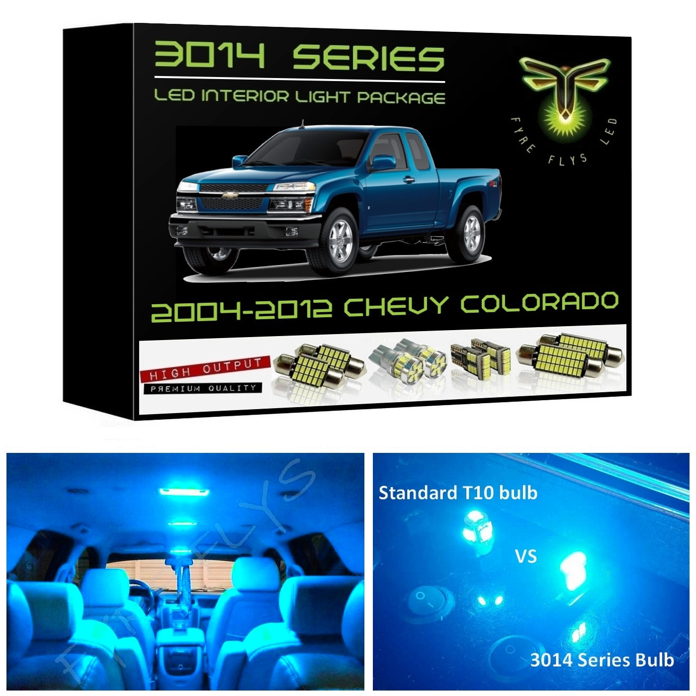 2004-2012 Chevy Colorado Super Bright 3014 Series LED interior light kit