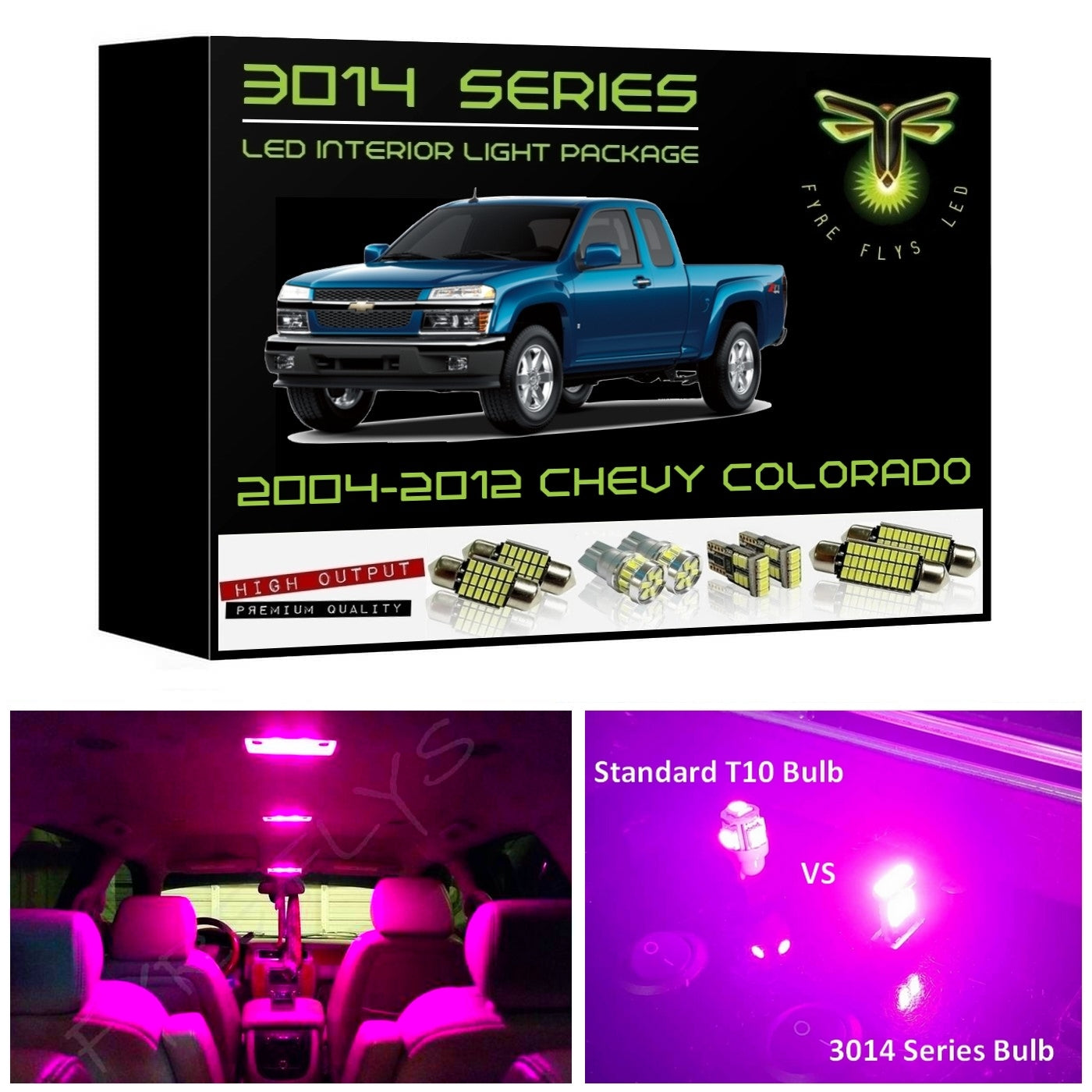 2004-2012 Chevy Colorado Super Bright 3014 Series LED interior light kit