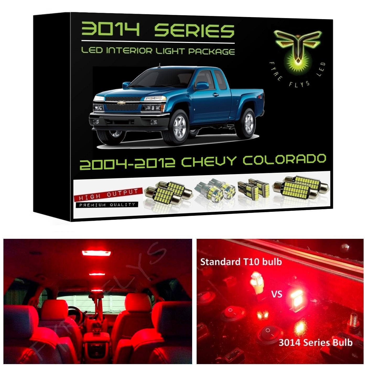 2004-2012 Chevy Colorado Super Bright 3014 Series LED interior light kit