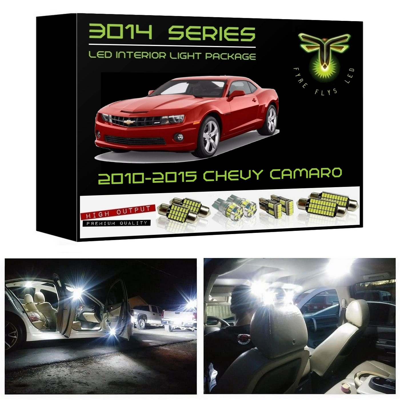 2010-2015 Chevy Camaro Super Bright 3014 Series LED interior light kit