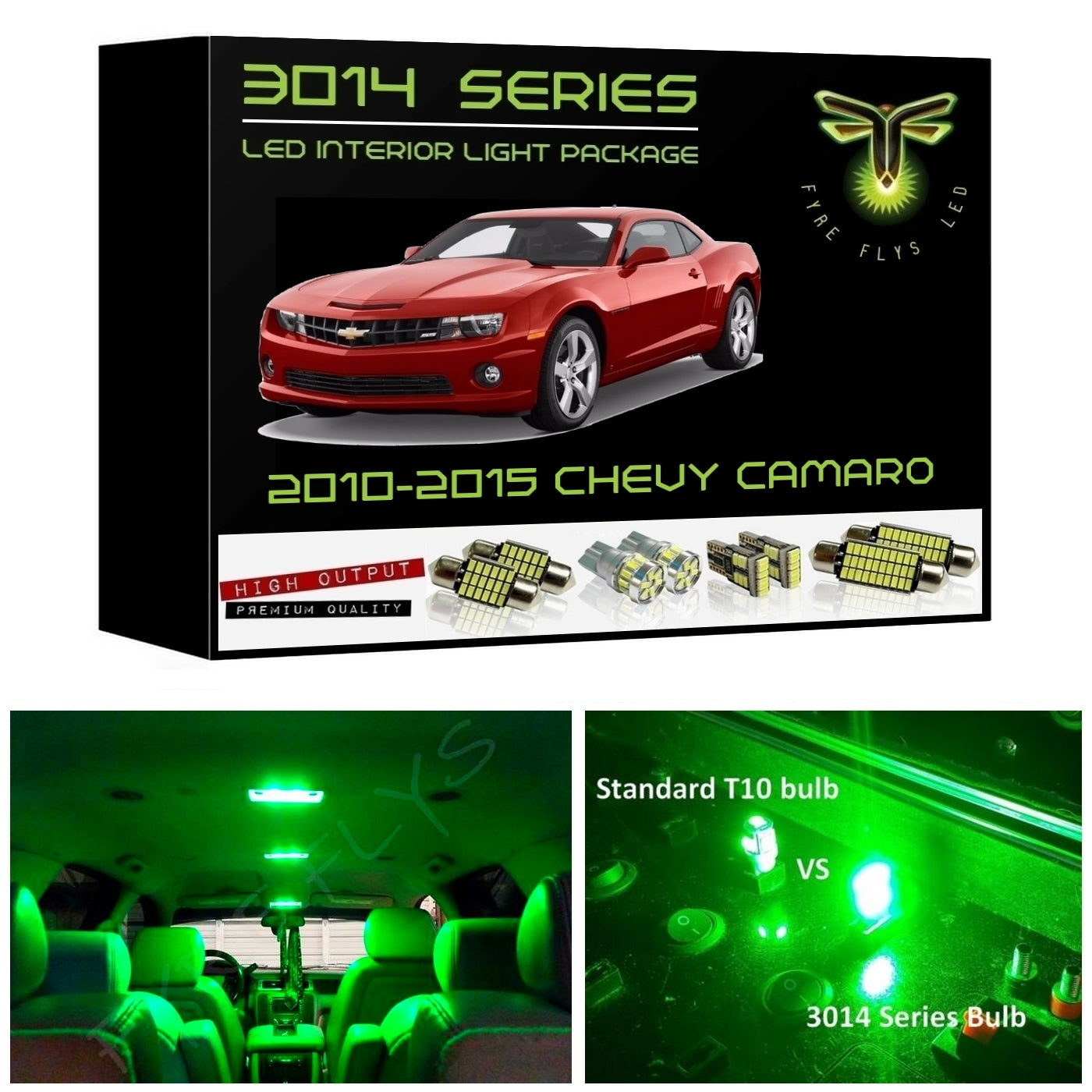 2010-2015 Chevy Camaro Super Bright 3014 Series LED interior light kit
