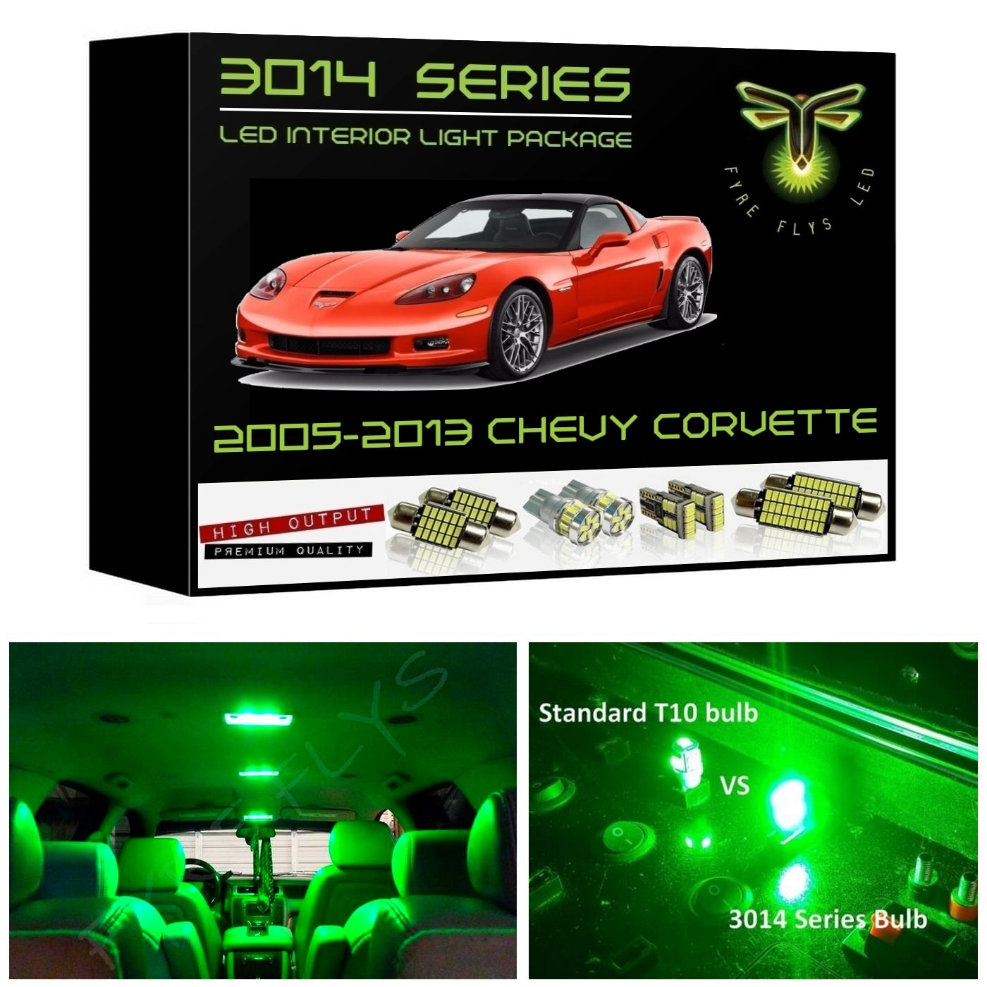 2005-2013 Chevy Corvette C6 Super Bright 3014 Series LED interior light kit