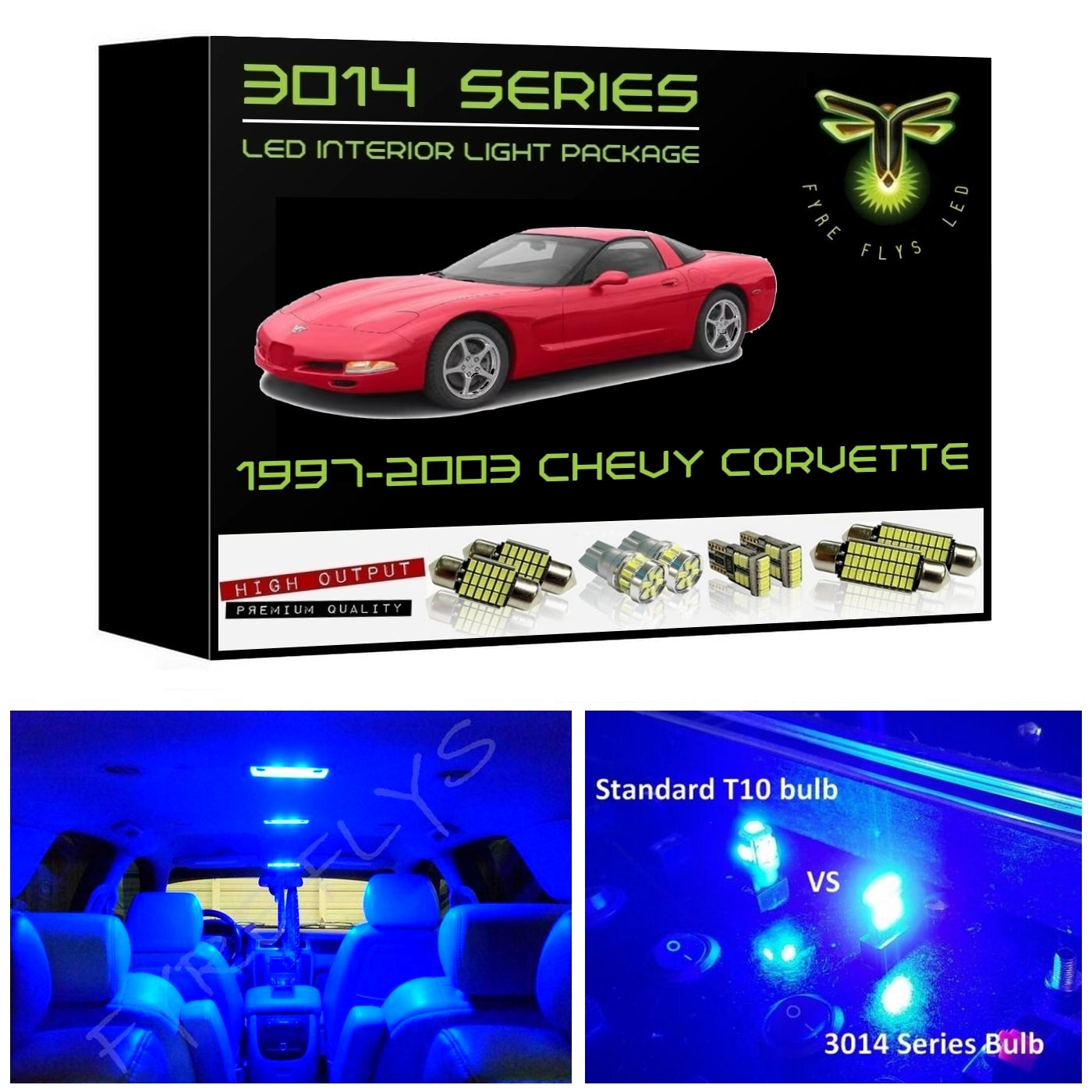 1997-2003 Chevy C5 Corvette Super Bright 3014 Series LED interior light kit