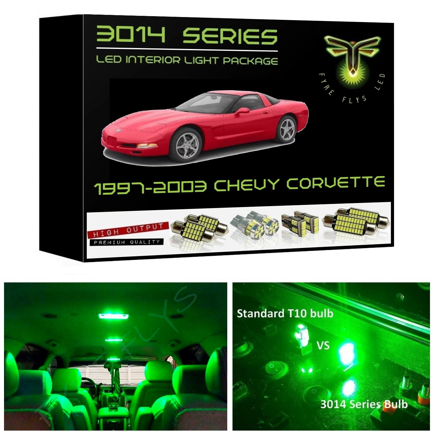 1997-2003 Chevy C5 Corvette Super Bright 3014 Series LED interior light kit