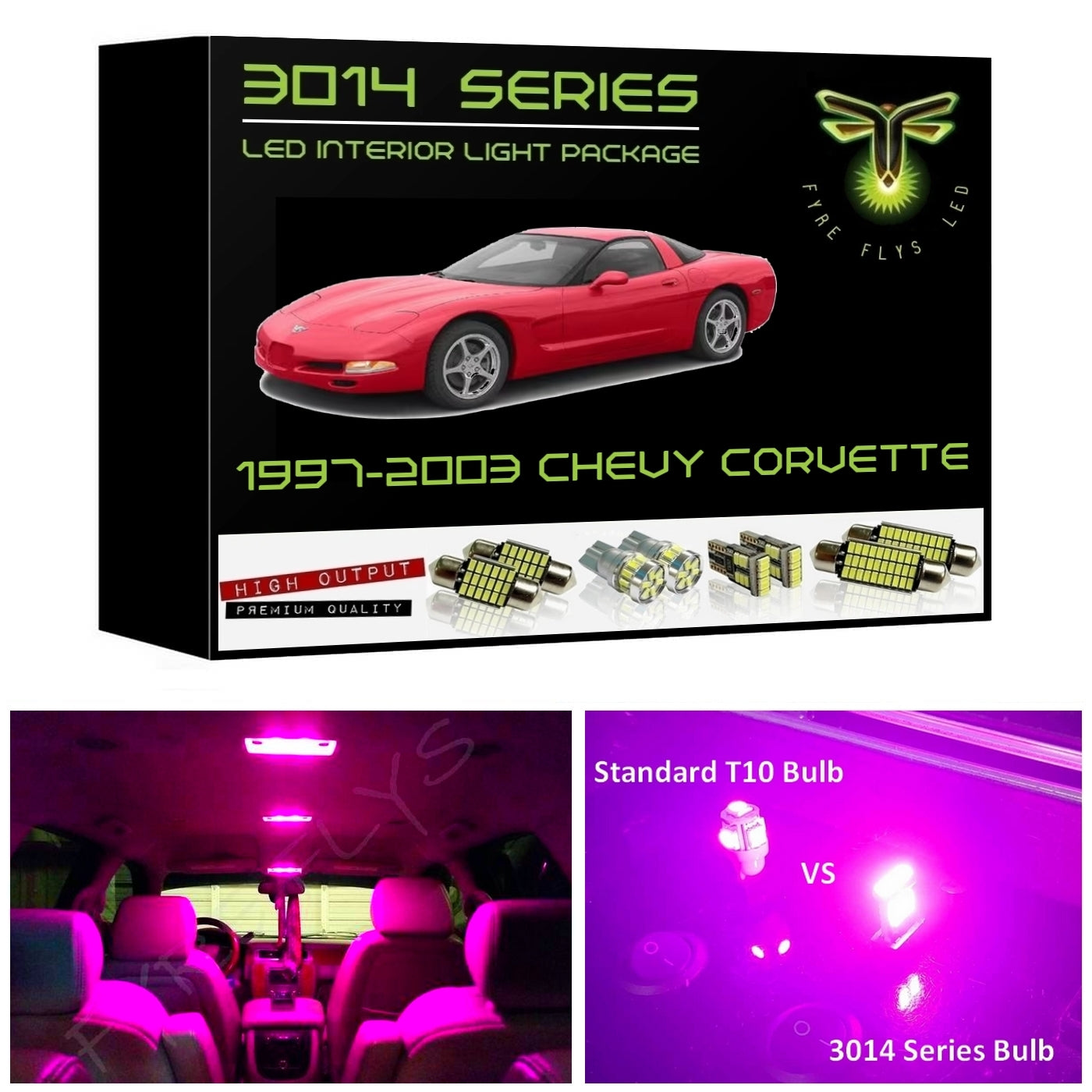 1997-2003 Chevy C5 Corvette Super Bright 3014 Series LED interior light kit