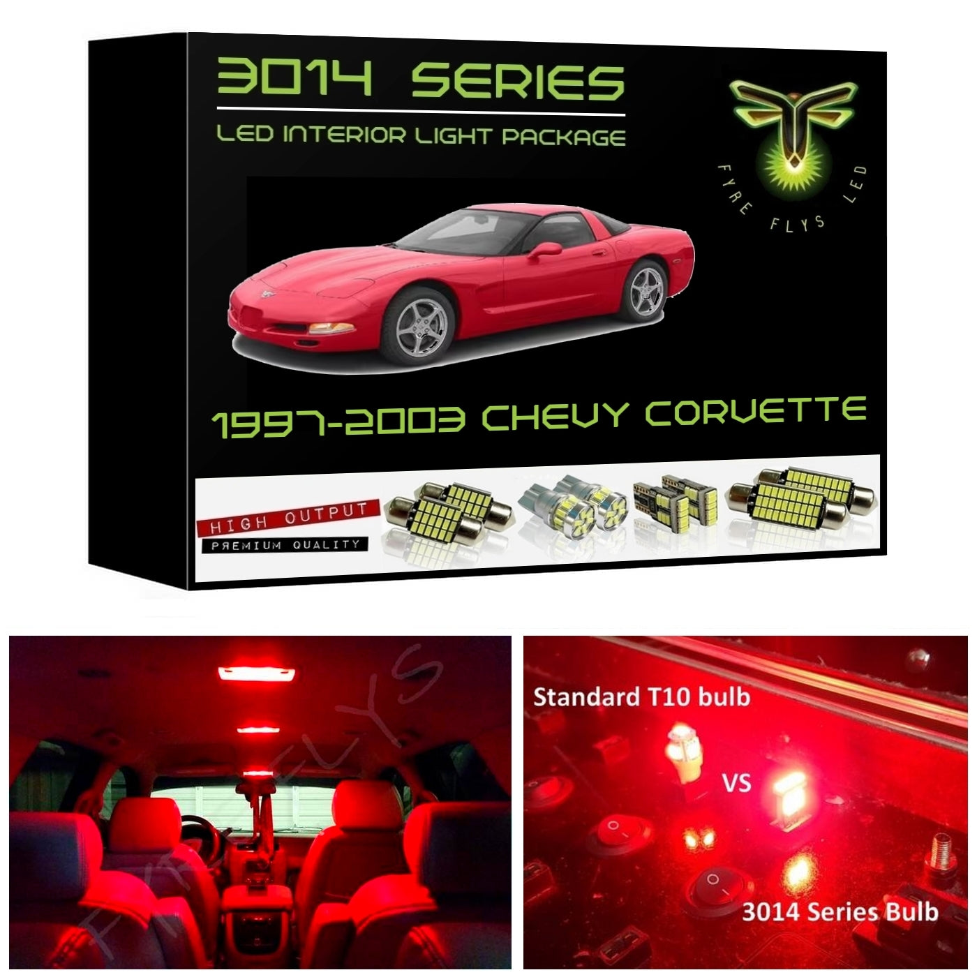 1997-2003 Chevy C5 Corvette Super Bright 3014 Series LED interior light kit
