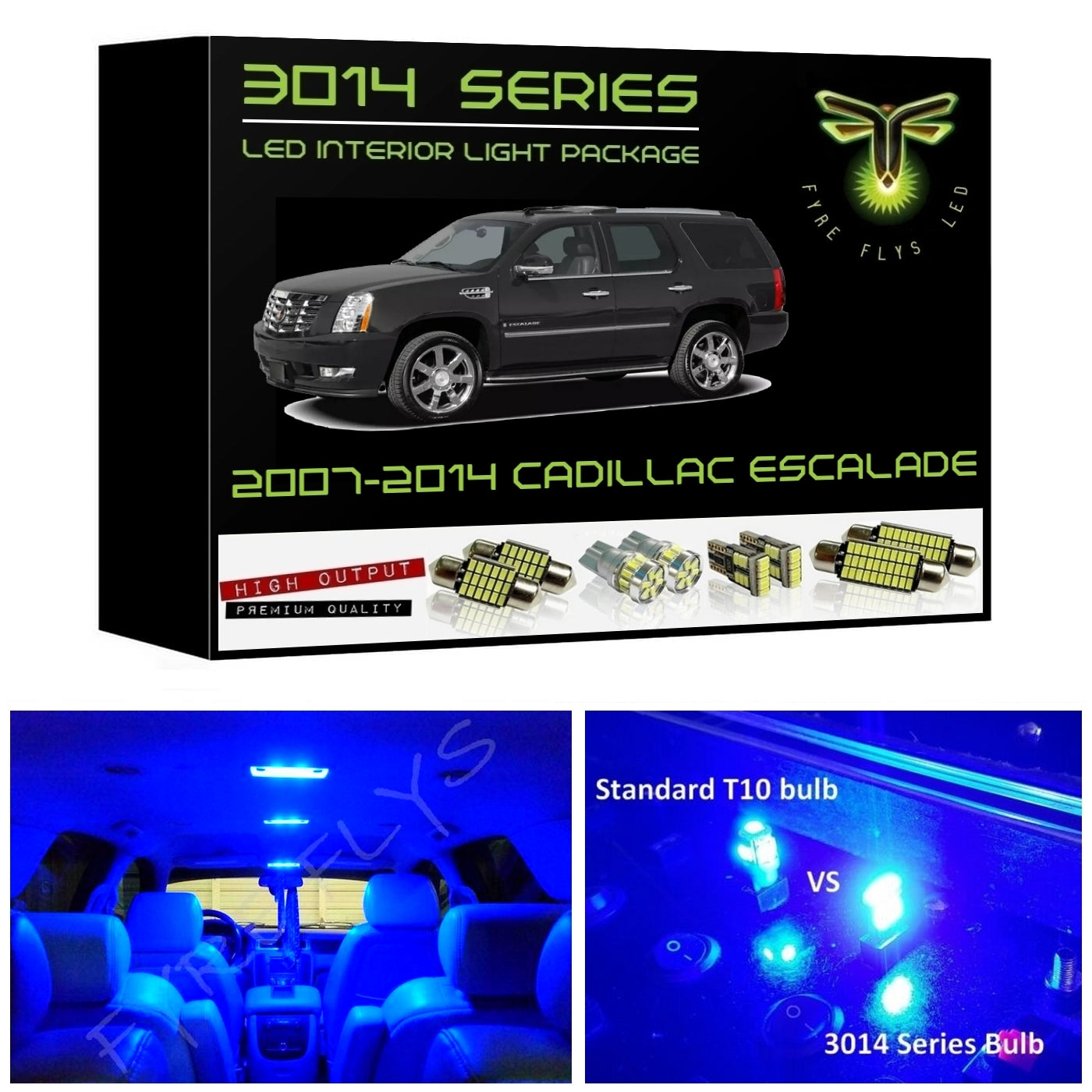 2007-2014 Cadillac Escalade Super Bright 3014 Series LED interior light kit