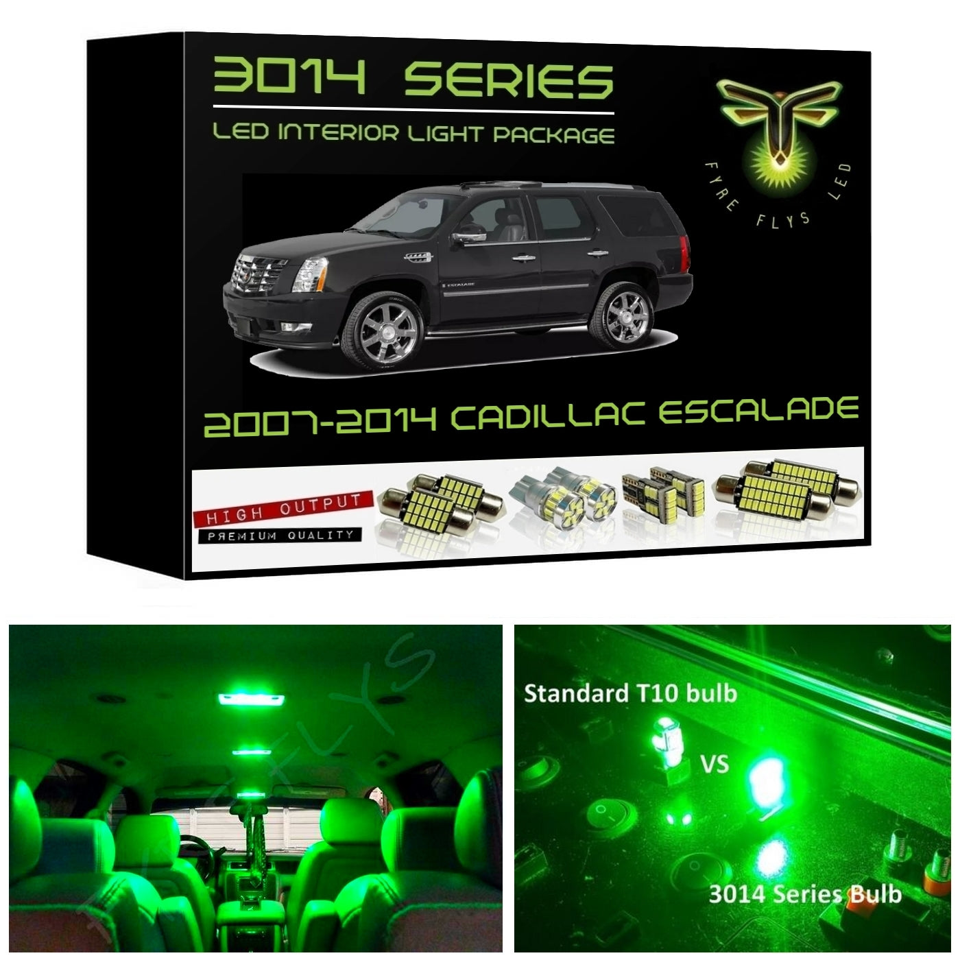 2007-2014 Cadillac Escalade Super Bright 3014 Series LED interior light kit