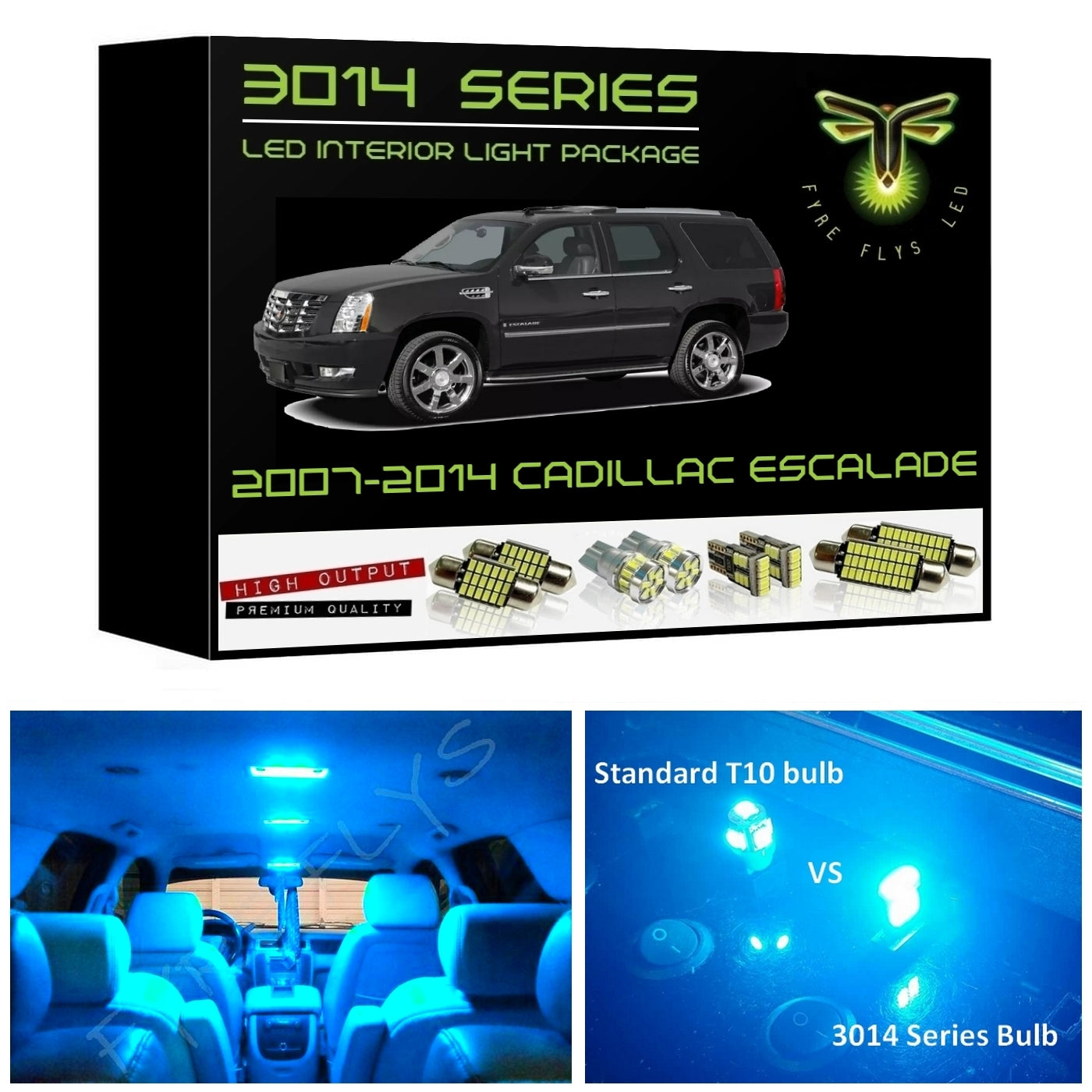 2007-2014 Cadillac Escalade Super Bright 3014 Series LED interior light kit