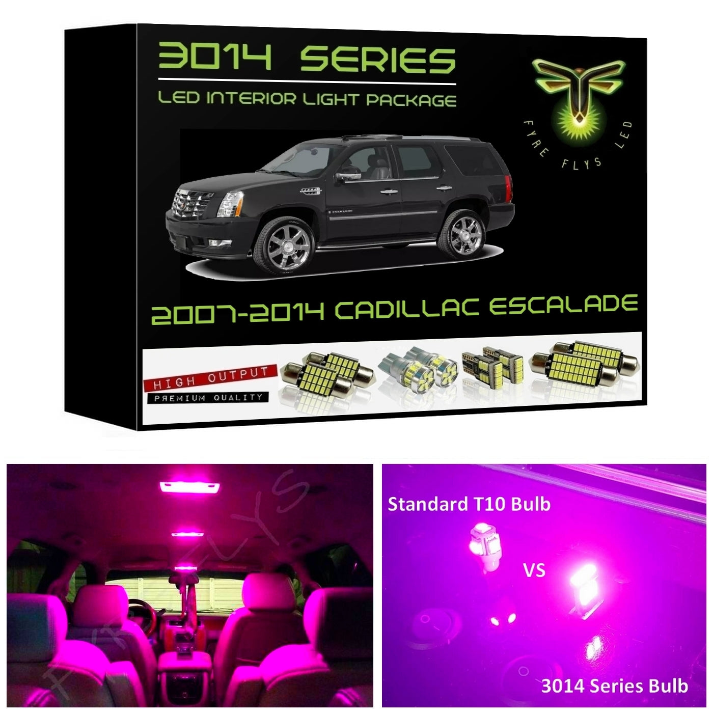 2007-2014 Cadillac Escalade Super Bright 3014 Series LED interior light kit