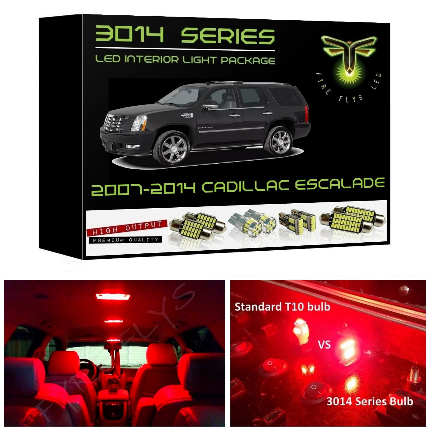 2007-2014 Cadillac Escalade Super Bright 3014 Series LED interior light kit