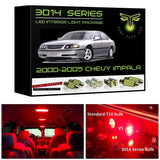 2000-2005 Chevy Impala Super Bright 3014 Series LED interior light kit