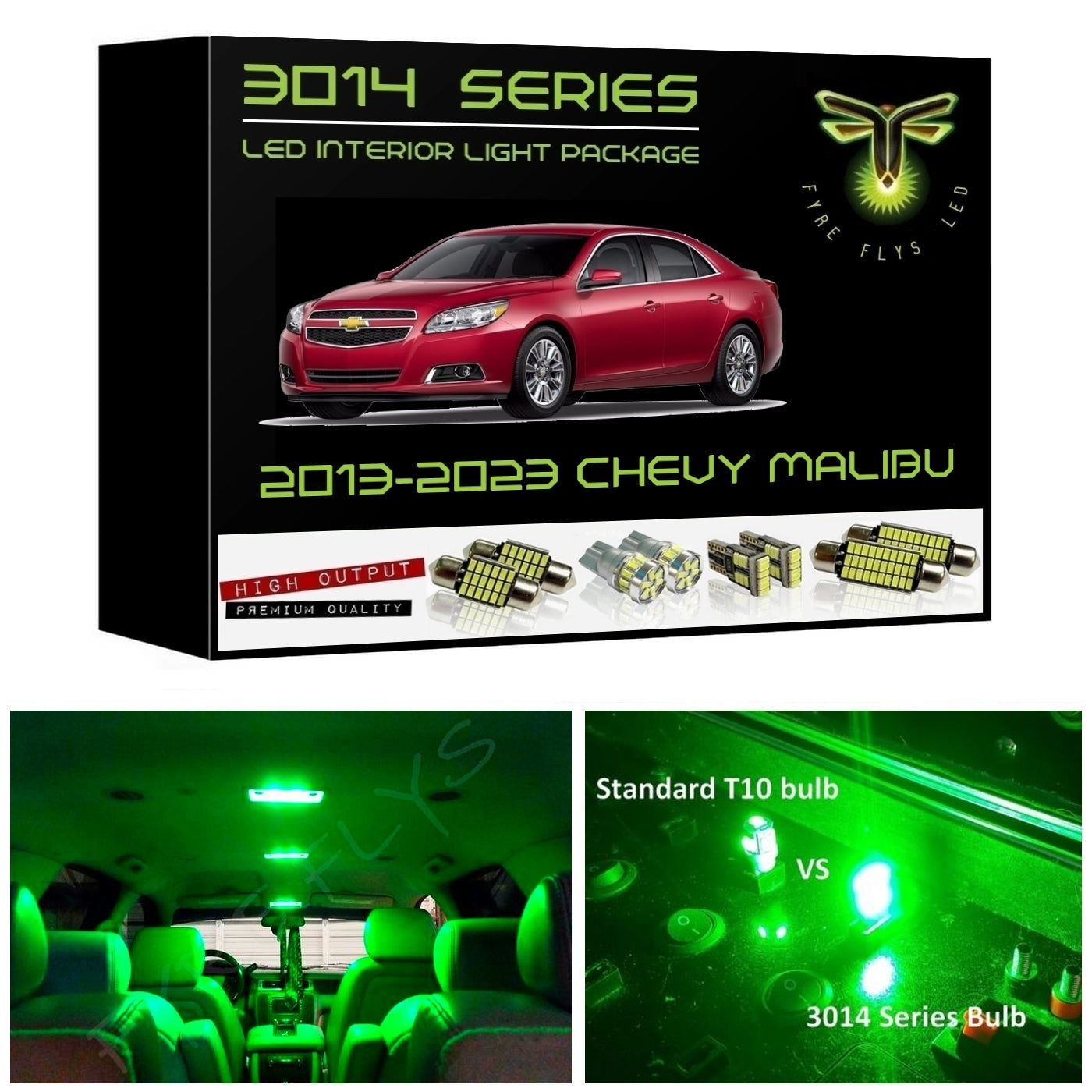 2013-2023 Chevrolet Malibu Super Bright 3014 Series LED interior light kit